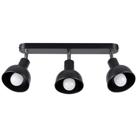 Lampada A Soffitto Elba 3 Nero Sl. 1318 - Soppalco Lampade Da Soffitto Nero 18.5x59x24 Cm - Foto 1