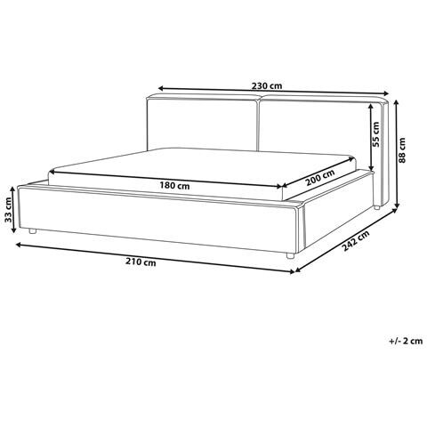 Letto Tessuto Linards 180 X 200 Cm Marrone Chiaro - Foto 8