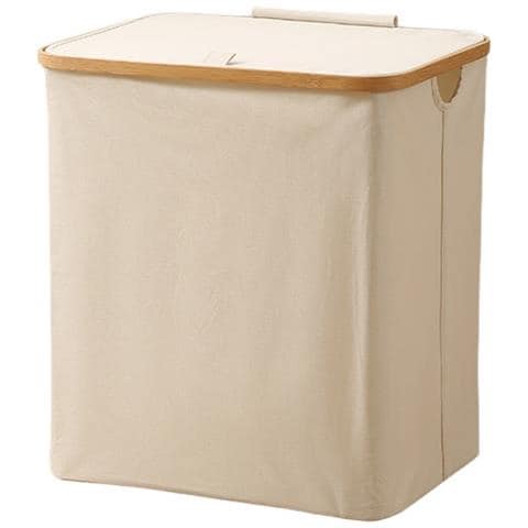 Cesto Portabiancheria Pieghevole Con Coperchio, Beige  Xl - Foto 1