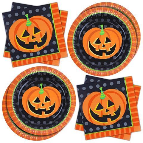 Tavoletti Di Carta Monouso E Serviettes Di Halloween – Fantasia Spettrale, 20 Pezzi - Foto 1