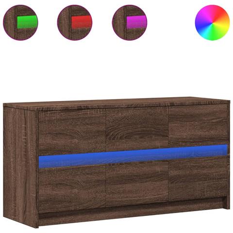 Mobile Porta TV con LED Rovere Marrone 100x34x50 cm Truciolato - Foto 1