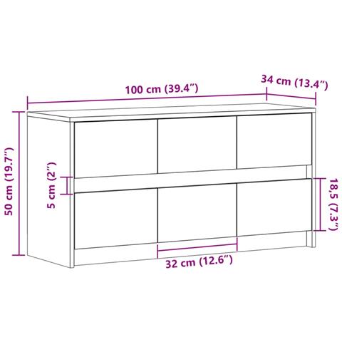 Mobile Porta TV con LED Rovere Marrone 100x34x50 cm Truciolato - Foto 10