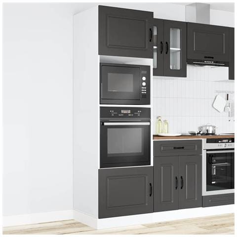 Armadi Forno 2 Pz Lucca Neri In Legno Multistrato - Foto 3