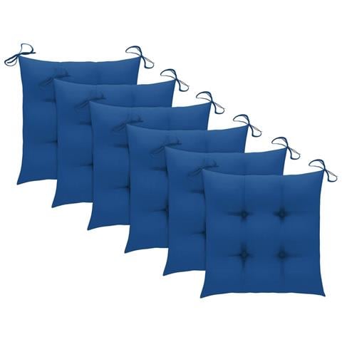 Sedie Da Giardino Con Cuscini 6 Pz In Legno Massello Di Teak - Foto 8