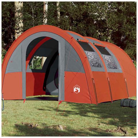 Tenda da Campeggio a Tunnel per 4 Persone Grigio e Arancione - Foto 2