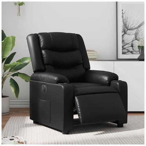 Poltrona Reclinabile Elettrica Nera in Similpelle - Foto 2