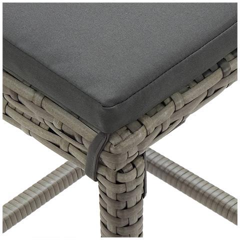 Set Bar da Giardino 3 pz Grigio in Legno Acacia e Polyrattan - Foto 9
