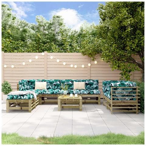 Set Salotto da Giardino 9 pz in Legno Impregnato di Pino - Foto 2