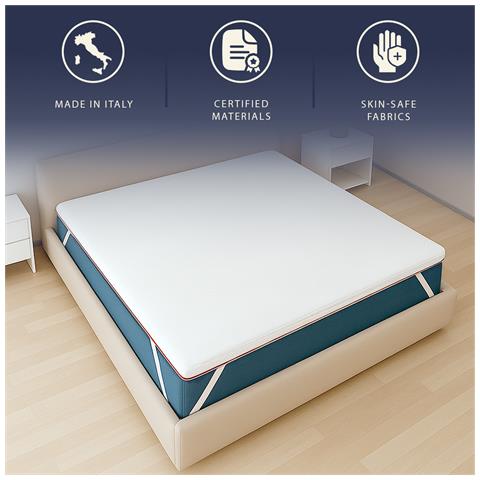 Topper Una Piazza E Mezza 120x190 Memory Foam Puro | Altezza 5 Cm | Traspirante E Anallergico - Foto 2
