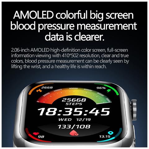 Smart Watch - 2.06 Inch Amoled Full Touch Smartwatch With Ble 5.3, Ip67, 530mah Battery, Magnetic Charging, Nfc - Compatible With Apple, Samsung, Huawei Brown - Foto 2