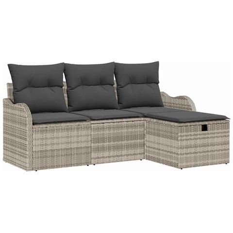 Set Divano da Giardino 4 pcs Grigio chiaro 176 x 117 x 85 cm - Foto 1