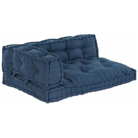 Cuscino per Divano Pallet 3 pcs Indaco Tessuto - Foto 1