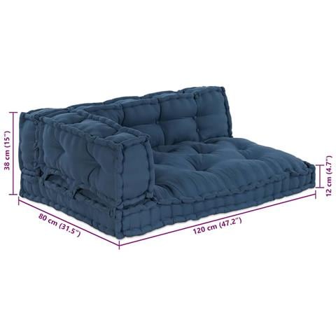 Cuscino per Divano Pallet 3 pcs Indaco Tessuto - Foto 8