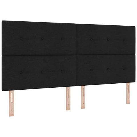 Letto a molle con materasso Nero 200 x 200 cm Tessuto - Foto 1