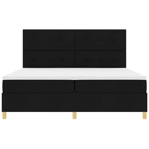 Letto a molle con materasso Nero 200 x 200 cm Tessuto - Foto 9