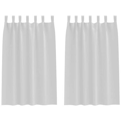 Tende con tende 2 pcs Grigio Chiaro 175x140cm Poliestere - Foto 1