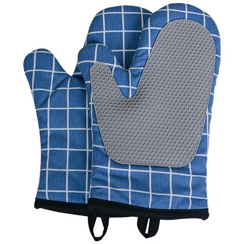 Guanti Da Forno Quadrati In Silicone: Resistenti Al Calore, Antiscivolo (1 Paio) Blue - Foto 1