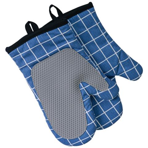 Guanti Da Forno Quadrati In Silicone: Resistenti Al Calore, Antiscivolo (1 Paio) Blue - Foto 2