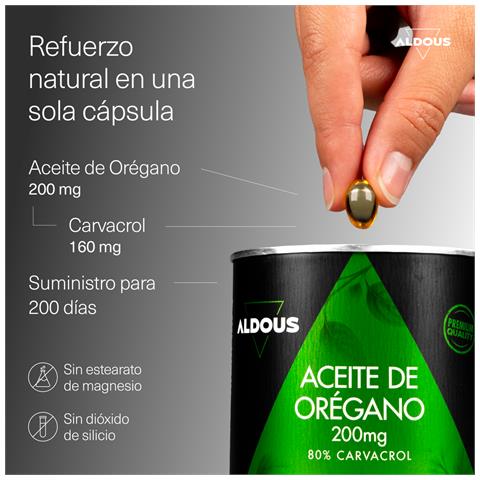 Olio Di Origano 200 Mg - 160 Mg Di Carvacrolo - 200 Capsule - Foto 2