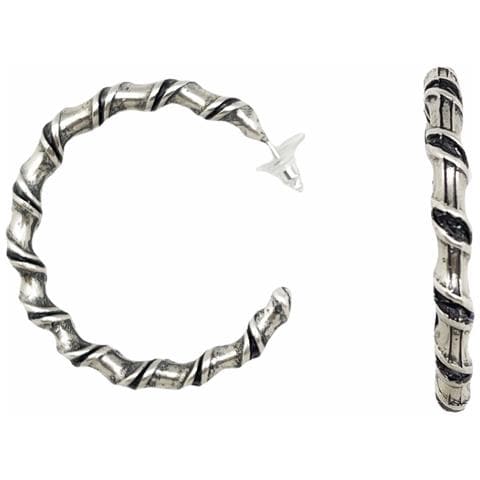 Cerchio Creolo Twister Placcato Argento - Foto 1