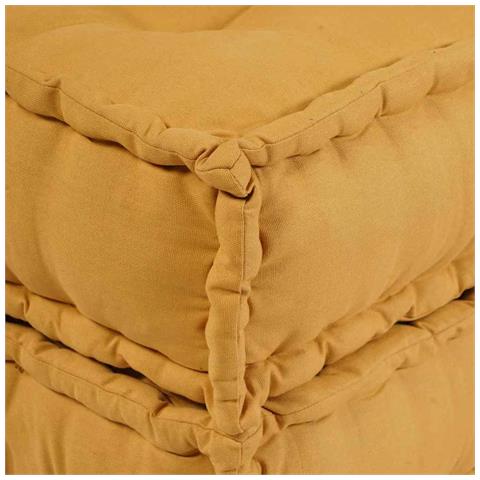 Divano modulare 2 pcs Giallo 140 x 70 x 56 cm Tessuto - Foto 9