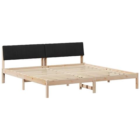 Struttura del Letto con testiera Marrone e nero 200 x 200 cm - Foto 1