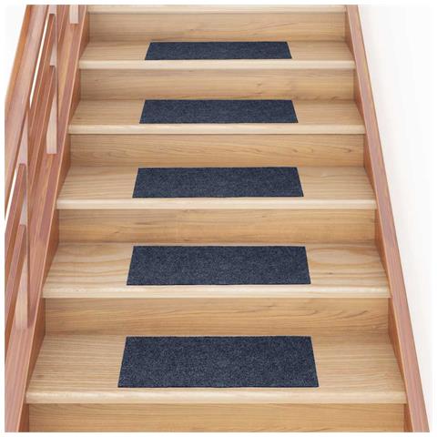 Tappetini per scale autoadesivi 30 pz 60x25 cm Grigio Blu Rettangolari - Foto 2