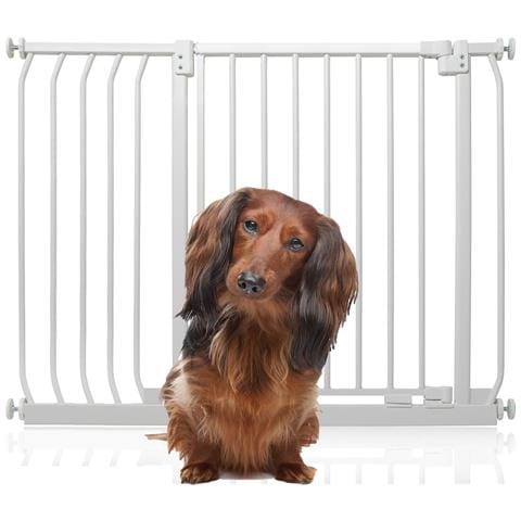 Bettacare Cancelletto Per Cani Elite Con Montaggio A Pressione, 98cm - 107cm, Bianco Opaco - Foto 1