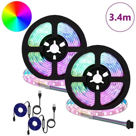 Striscia LED 2 pcs Nero e trasparente 1700 mm Rame e plastica - Foto 2