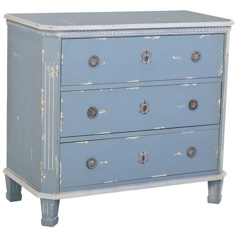 Cassettiera In Legno Blu Con 3 Cassetti 92x46x81h Cm - Foto 1