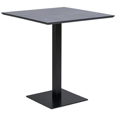 Tavolo Bistrot Fano Effetto Pietra Con Base In Metallo Nero 70x70x75 Cm - Foto 2
