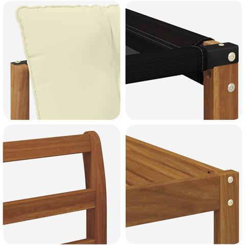 Set di divani da esterno con cuscino 6 pcs Naturale e Crema - Foto 9