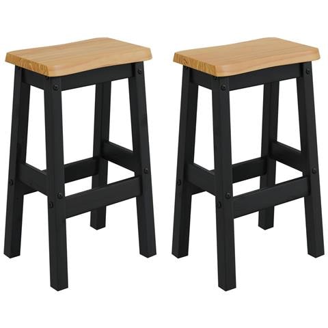 Sgabello da Bar Alto EKAI 2 pcs Nero 40 x 29 x 63 cm - Foto 1