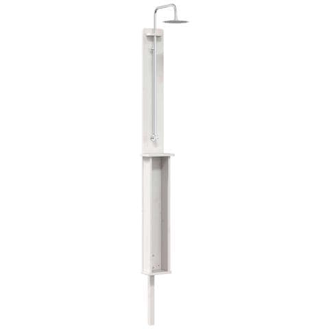 Doccia da esterno 246 cm Legno massello di pino e acciaio inox - Foto 1