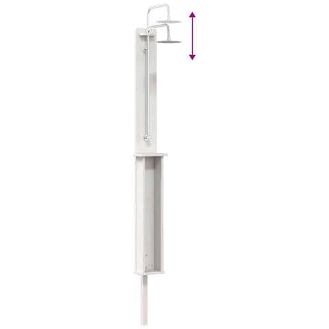 Doccia da esterno 246 cm Legno massello di pino e acciaio inox - Foto 9
