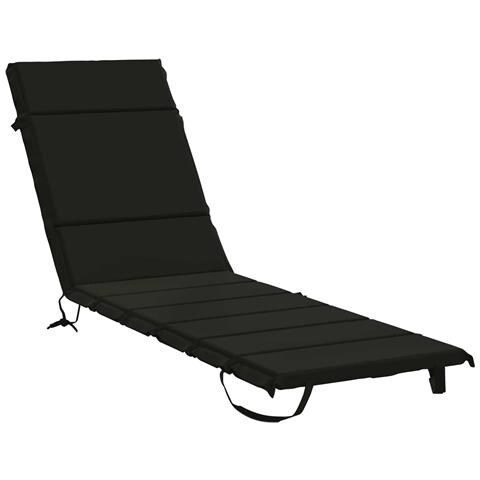 Cuscino per Lettino GEMERT 100% Poliestere Nero 200 x 50 x 3 cm - Foto 1