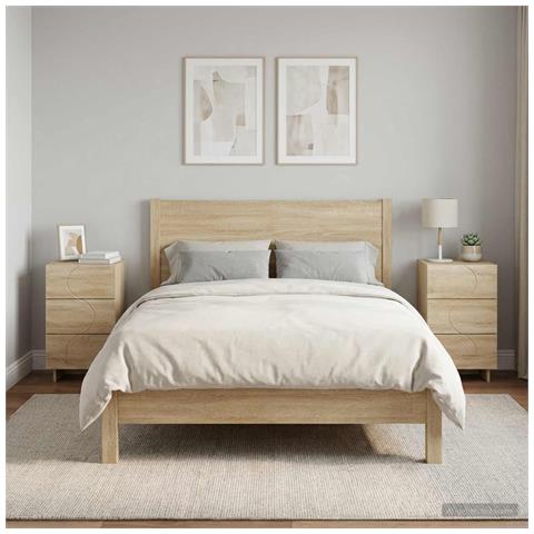 Comodino 2 pz Rovere Sonoma 33,5 x 34,5 x 60 cm Legno composito - Foto 2