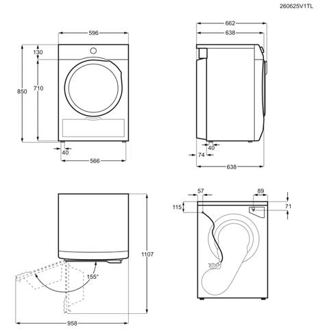 EW6H1ZBG8C asciugatrice Libera installazione Caricamento frontale 8 kg Bianco - Foto 6