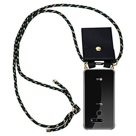 Catena Di Telefoni Cellulari Compatibile Con Lg G8 Thinq In Camouflage - Coperchio Protettivo In Silicone Con Anelli D'oro, Cinturino In Corda E Custodia Staccabile - Foto 1