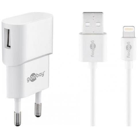 45295 Caricabatterie Per Dispositivi Mobili Interno Bianco (8-pin Charger Set. 1x Usb Port. White. 1.0a)  - Foto 1