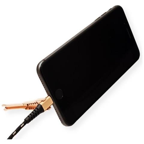 11.02.8923, 1 M, Lightning, Usb A, Maschio, Maschio, Nero, Oro - Foto 4