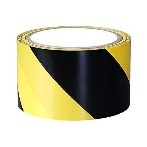 Nastri Di Sicurezza 70mm X 20m Nero Giallo Di Pericolo Avvertimento Nastro Adesivo Marcatura Nastro Della Barriera - Foto 1