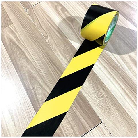 Nastri Di Sicurezza 70mm X 20m Nero Giallo Di Pericolo Avvertimento Nastro Adesivo Marcatura Nastro Della Barriera - Foto 4