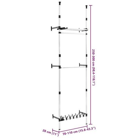 Sistema Telescopico Per Guardaroba Aste Mensole In Alluminio - Foto 2