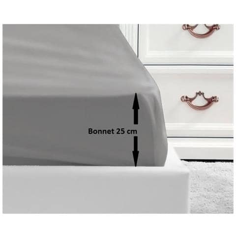 Lenzuolo Con Angoli 100% Cotone 140x190x25 Cm Grigio Chiaro - Foto 1