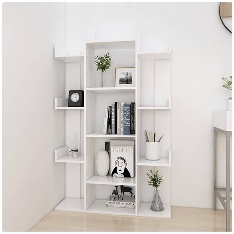 Libreria Bianca 86x25,5x140 cm in Legno Multistrato - Foto 8