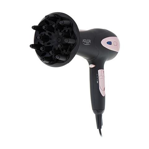 Asciugacapelli Ad 2248b Ion 2200 W, Numero Di Impostazioni Di Temperatura 3, Funzione Ionica, Ugello Diffusore, Nero / rosa - Foto 5