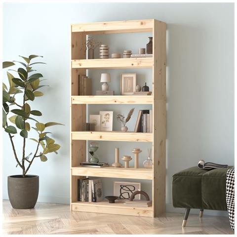 Libreria / divisorio 80x30x167,4 Cm Legno Massello Di Pino - Foto 2