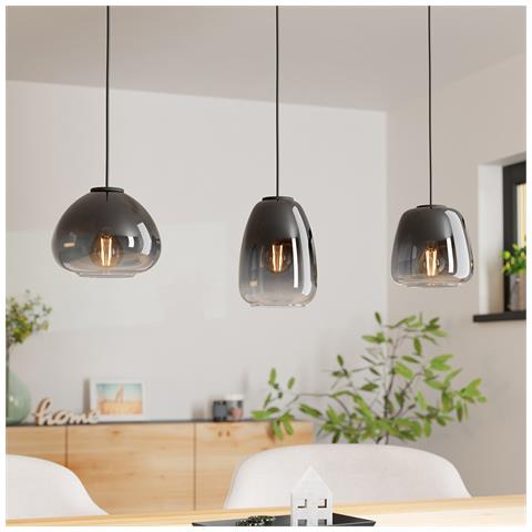 Lampadario Contemporaneo Aguilares 3 Luci Metallo Nero - Foto 1