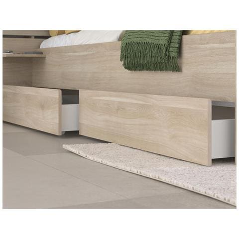 Letto 180 X 200 Cm Con Vani Portaoggetti Naturale - Tenalia - Foto 6